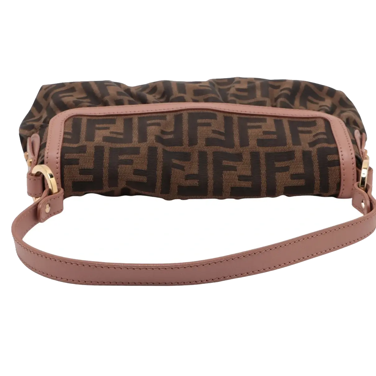 Pre-Loved Mia Shoulder Bag Zucca Coated Canvas with Gold Hardware, Brown
