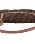 Pre-Loved Mia Shoulder Bag Zucca Coated Canvas with Gold Hardware, Brown