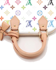 Pre-Loved Alma BB Handbag Monogram Coated Canvas BB with Gold Hardware, White Multicolore