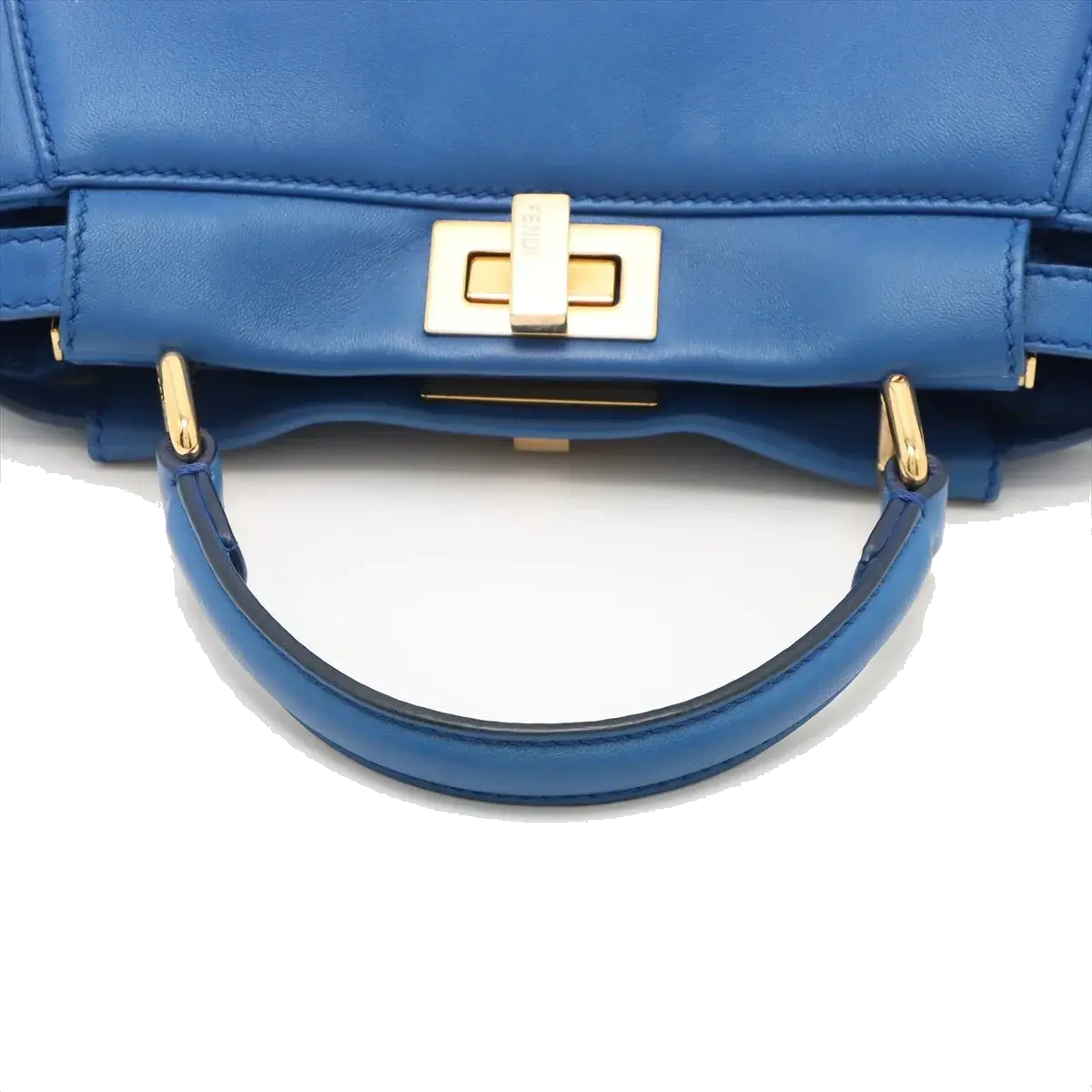 Pre-Loved Peekaboo Handbag Leather Mini with Gold Hardware, Blue