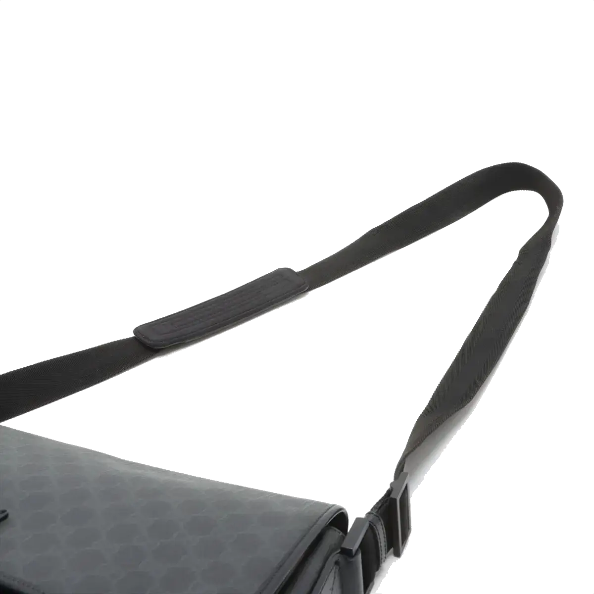Pre-Loved GG Supreme Messenger Bag Crossbody Bag Monogram Coated Canvas with Black Hardware, Black