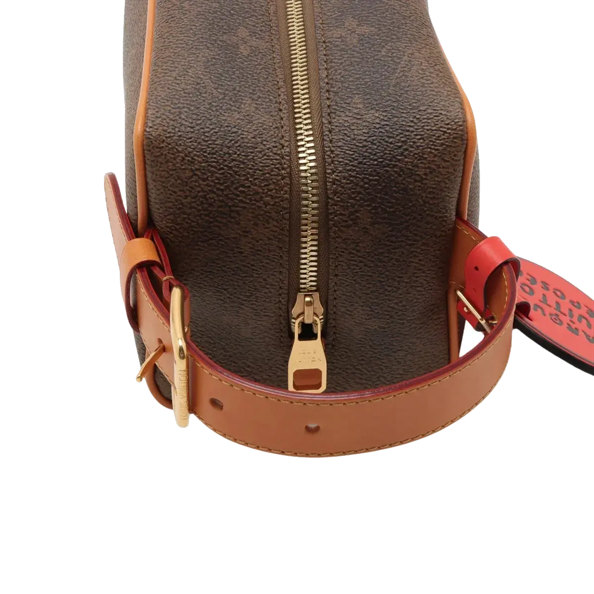 Pre-Loved Dopp Kit Pochette Monogram Coated Canvas with Gold Hardware, Brown