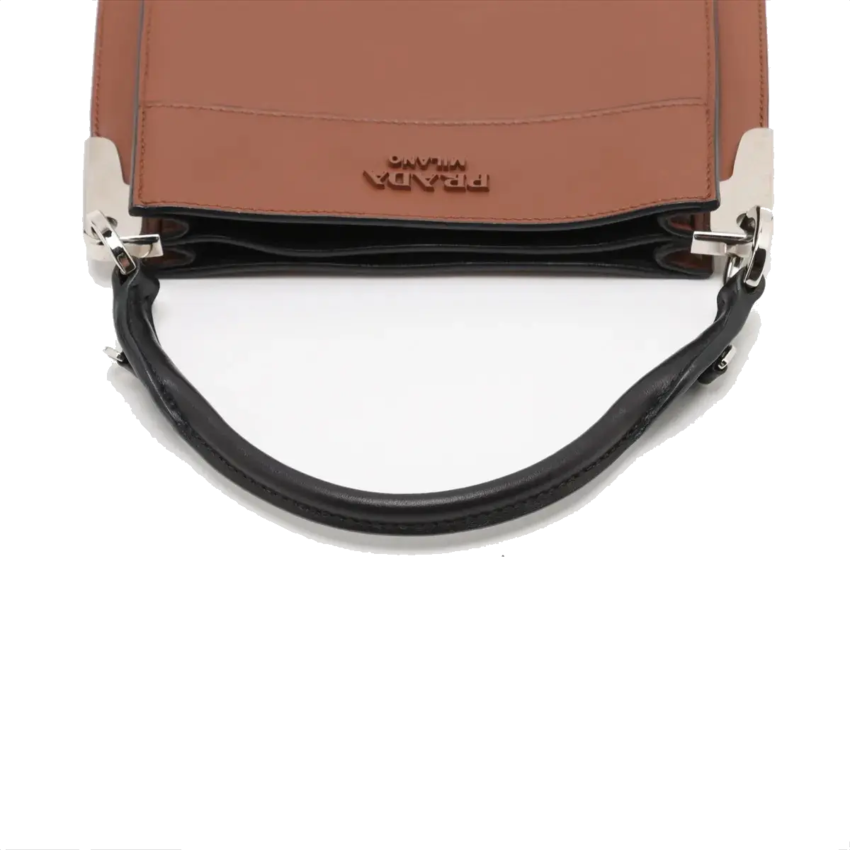 Pre-Loved Margit Handbag Leather Small with Silver Hardware, Brown