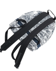Pre-Loved DiorTravel Backpack Toile de Jouy Coated Canvas Medium with Black Hardware, White and Navy Blue