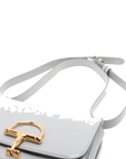 Pre-Loved Hook Shoulder Bag Leather Small with Gold Hardware, Light Grey