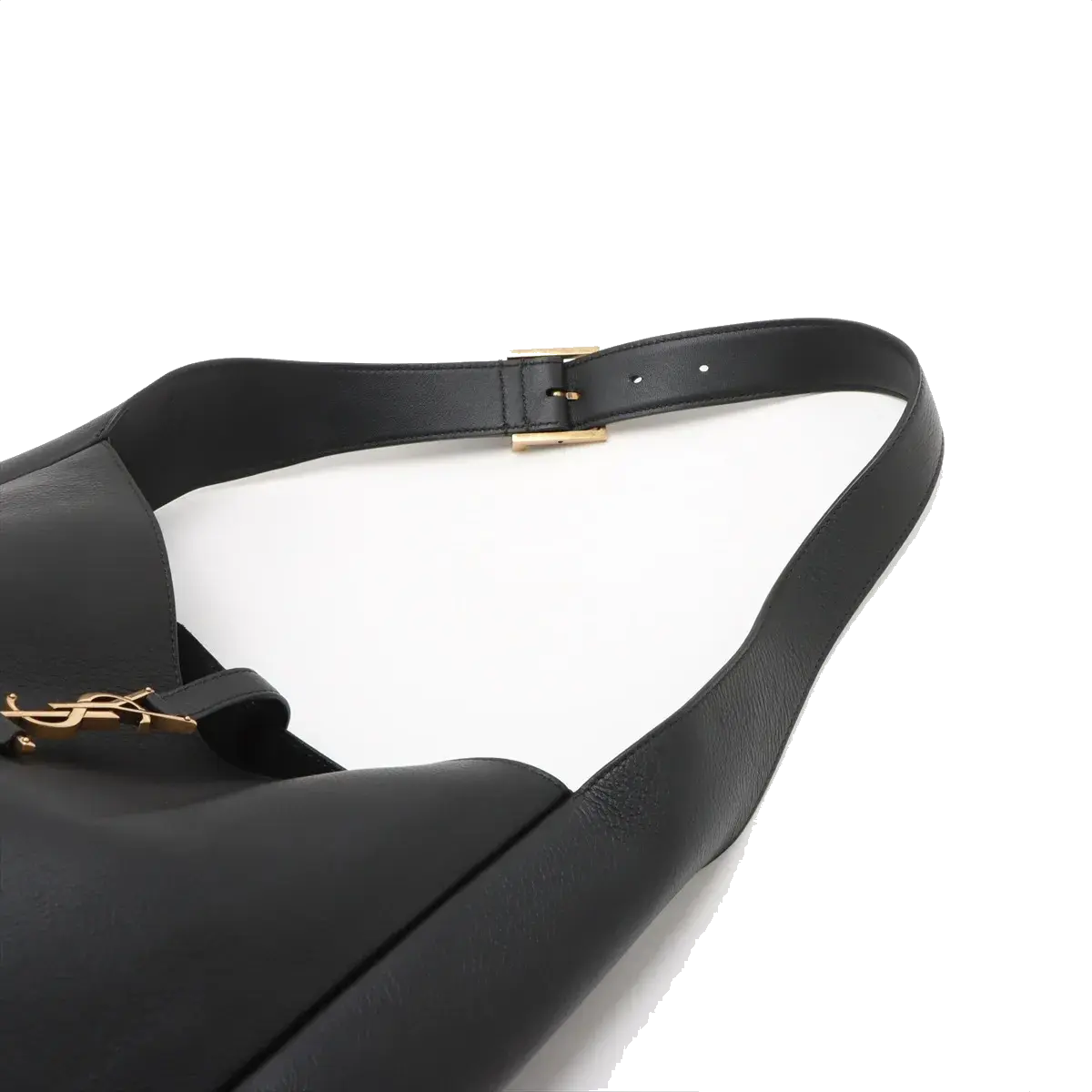 Pre-Loved Le 5 à 7 Supple Hobo Shoulder Bag Leather with Gold Hardware, Black