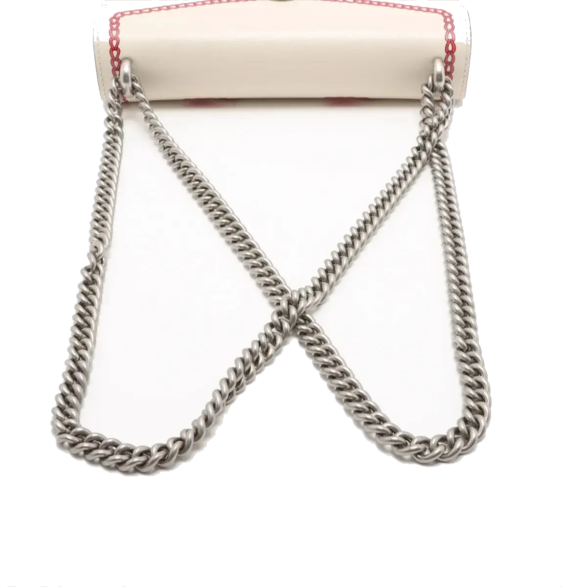 Pre-Loved Dionysus Shoulder Bag Dragon Print Leather Small with Aged Silver Hardware, Ivory