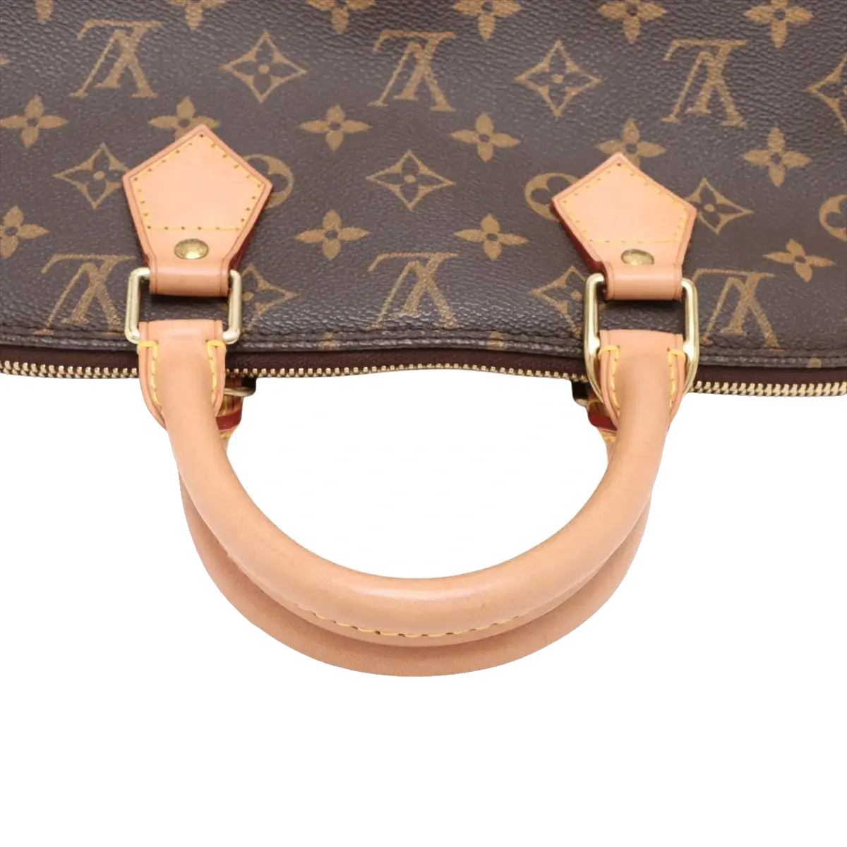 Pre-Loved Alma Handbag Monogram Coated Canvas PM with Gold Hardware, Brown