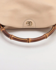 Pre-Loved Diana Bamboo Shoulder Bag Leather Medium with Gold Hardware, Beige