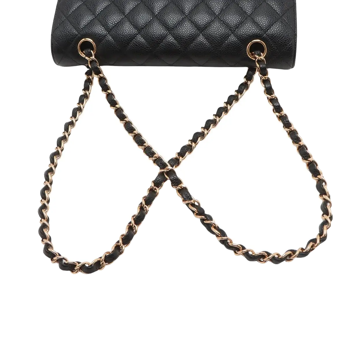 Pre-Loved Classic Double Flap Shoulder Bag Quilted Leather Medium with Gold Hardware, Black