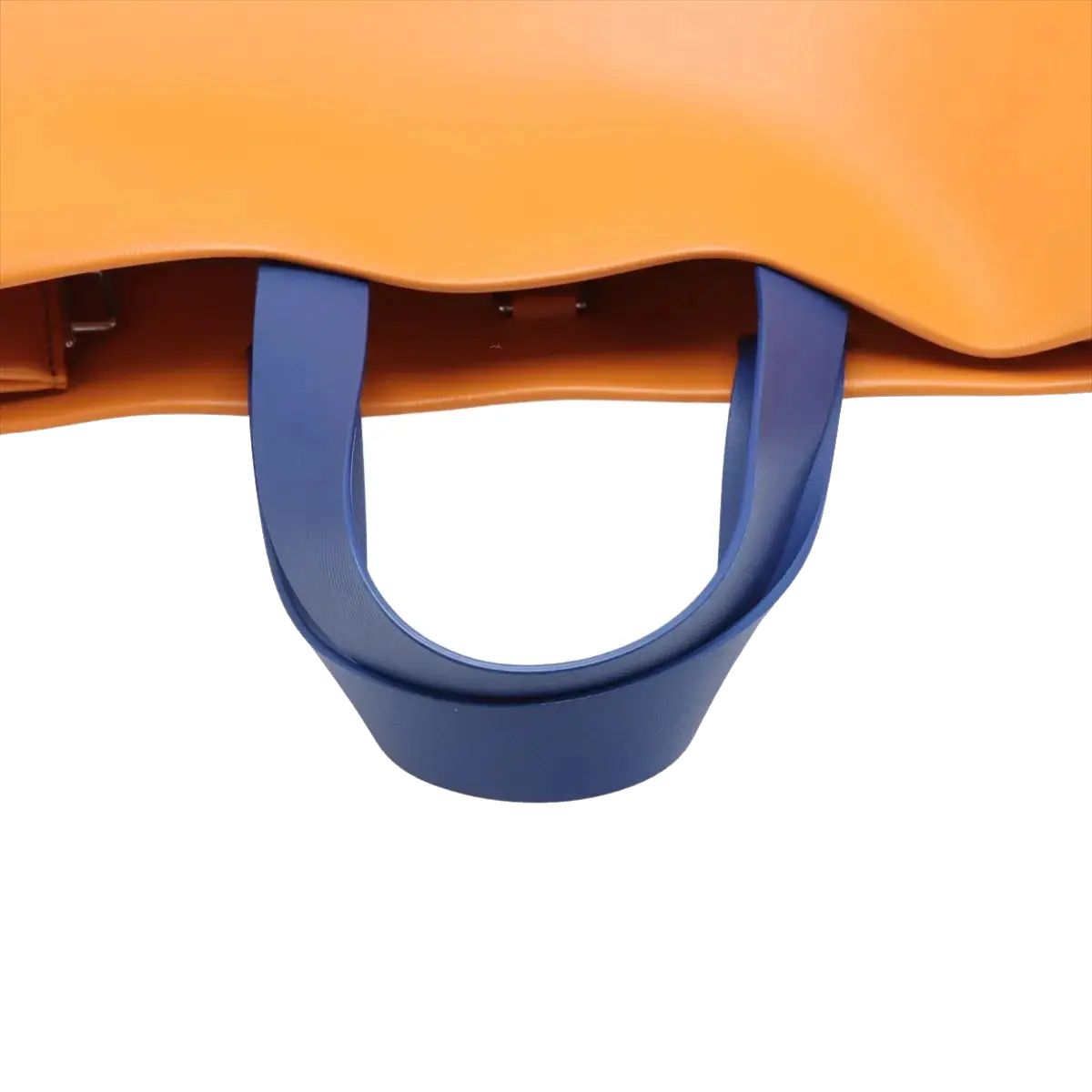 Pre-Loved Plaque Tote Tote Leather with Silver Hardware, Orange