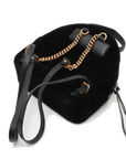 Pre-Loved GG Marmont Backpack Quilted Velvet Mini with Aged Gold Hardware, Black