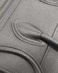 Pre-Loved Luggage Tote Leather Micro with Silver Hardware, Black