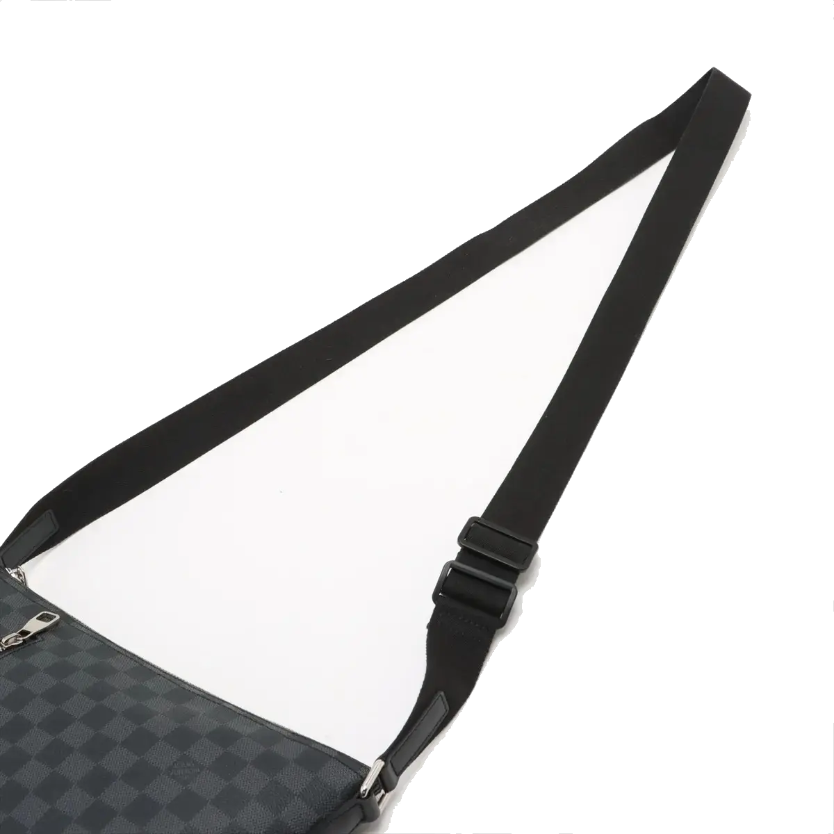 Pre-Loved Mick Crossbody Bag Damier Coated Canvas PM with Silver Hardware, Black / Graphite