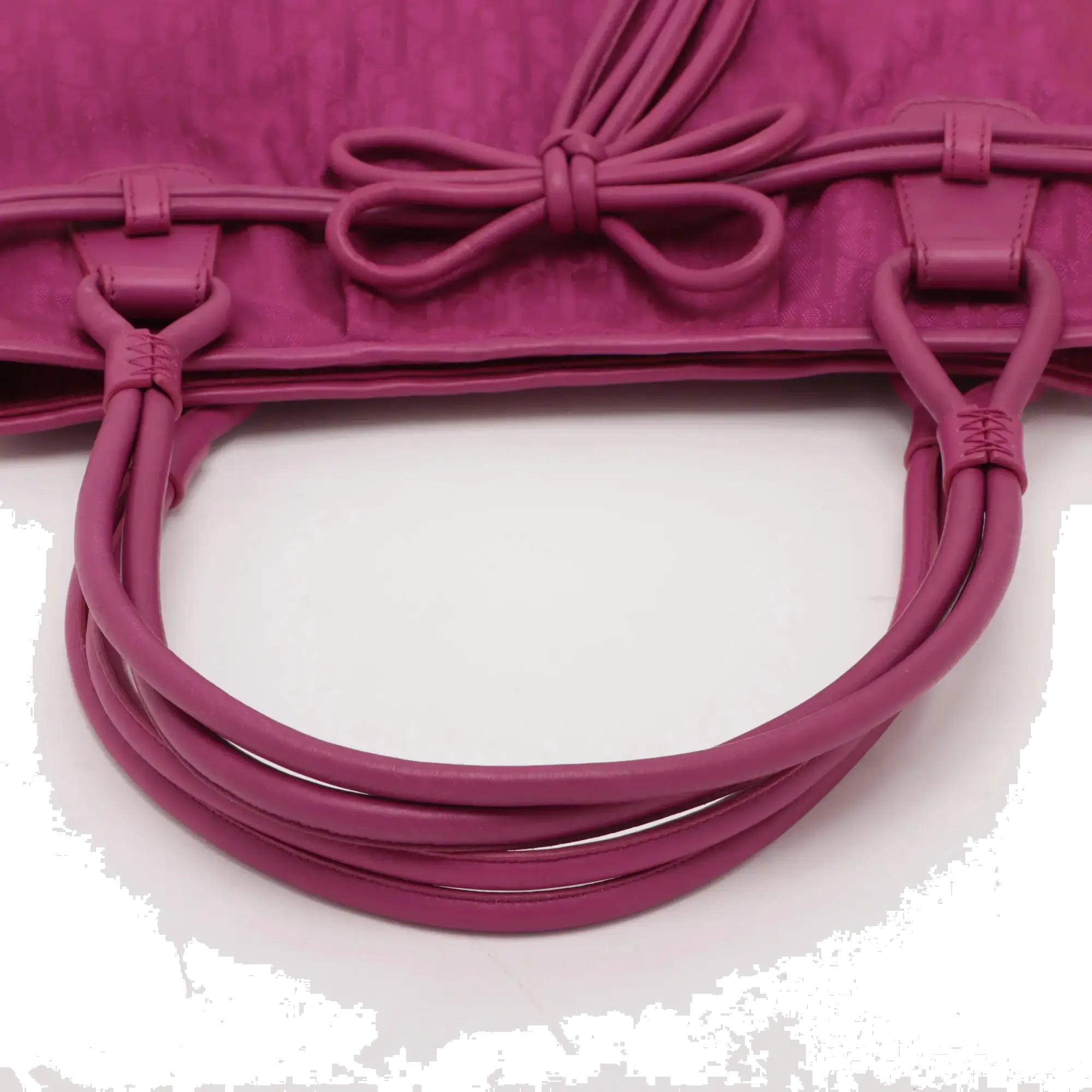 Pre-Loved Diorissimo Tote Oblique Coated Canvas with Silver Hardware, Magenta