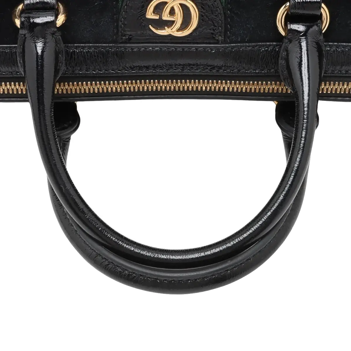 Pre-Loved Ophidia Handbag Suede Small with Gold Hardware, Black