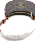 Pre-Loved Ava Shoulder Bag Triomphe Canvas Coated Mini with Gold Hardware, Brown