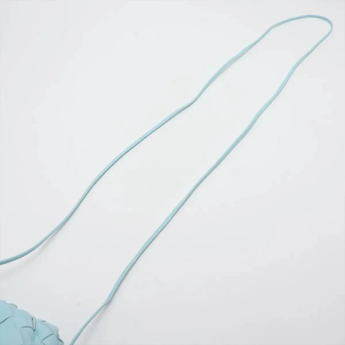 Pre-Loved The Pouch Crossbody Bag Intrecciato Leather Mini with Silver Hardware, Light Blue