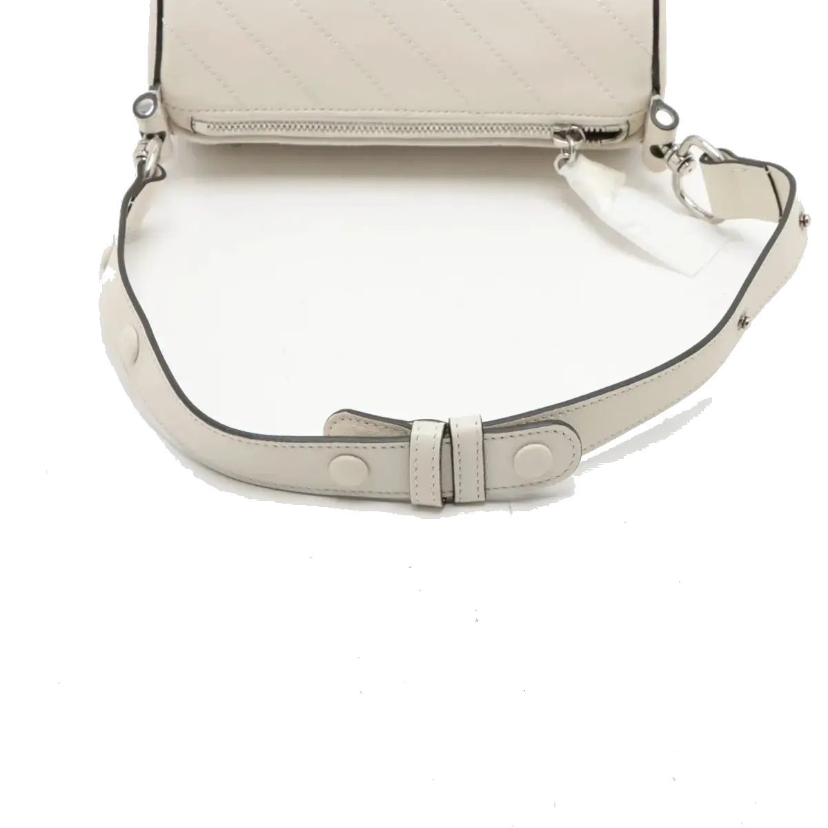 Pre-Loved Blondie Shoulder Bag Leather Mini with Silver Hardware, White