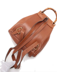 Pre-Loved Bamboo Backpack Leather Mini with Gold Hardware, Brown