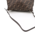 Pre-Loved Mamma Baguette Shoulder Bag Zucca Coated Canvas with Silver Hardware, Brown/Tobacco