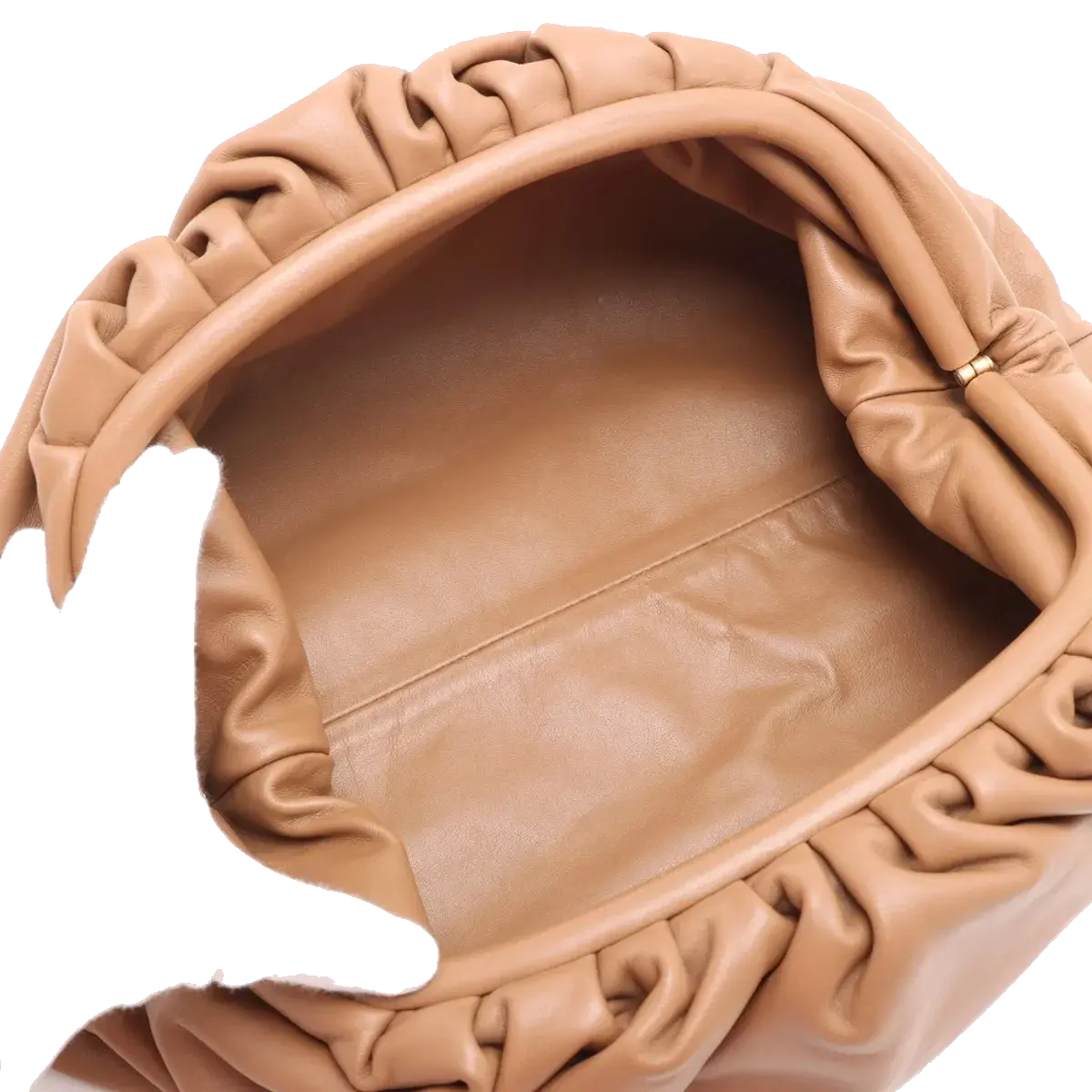 Pre-Loved The Pouch Clutch Leather with Gold Hardware, Camel