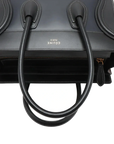 Pre-Loved Luggage Tote Leather Micro with Gold Hardware, Black and Grey
