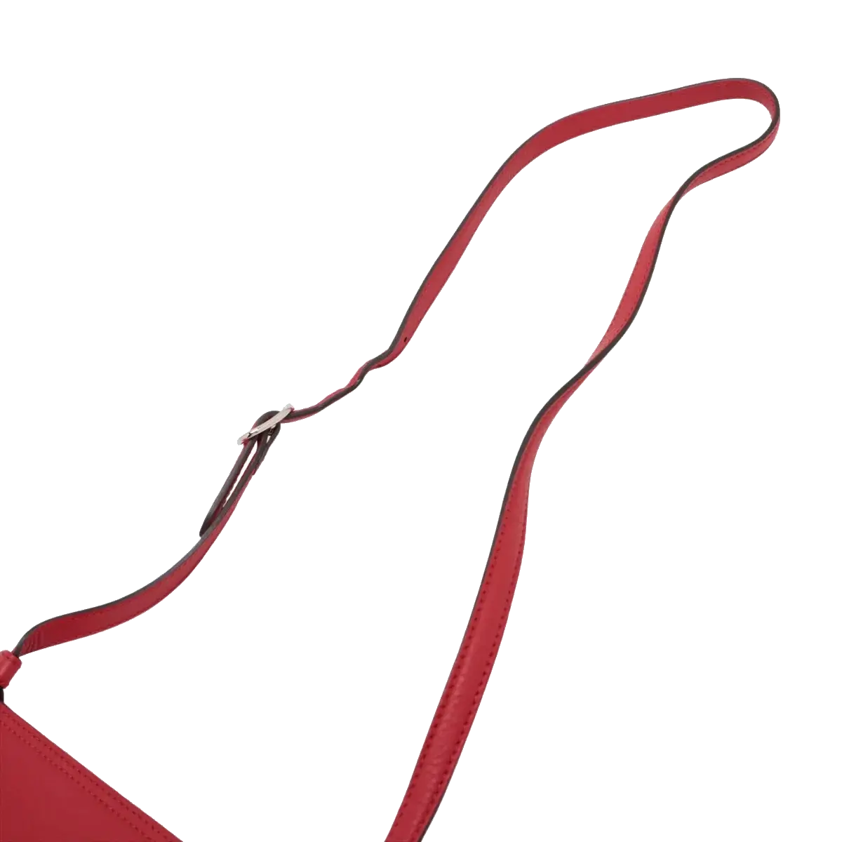 Pre-Loved Bamboo Daily Flap Crossbody Bag Leather with Silver Hardware, Red