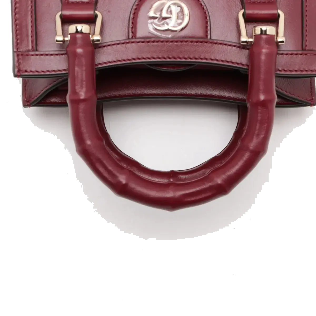 Pre-Loved Diana Tote Leather Mini with Gold Hardware, Burgundy