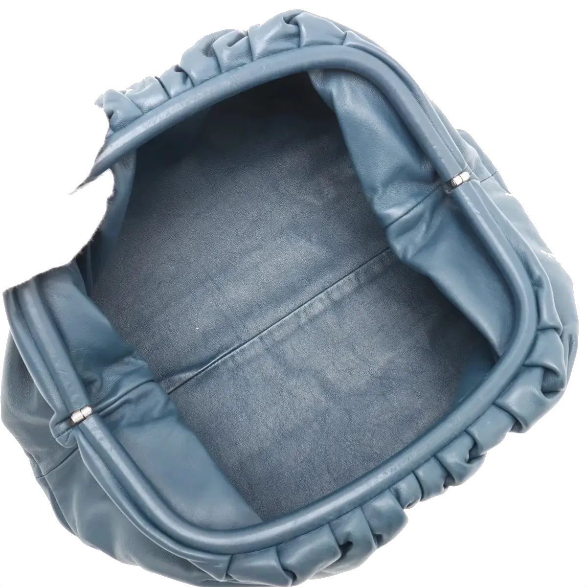 Pre-Loved The Pouch Clutch Leather with Silver Hardware, Blue