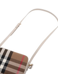 Pre-Loved Check Camera Bag Crossbody Bag Check Canvas Small with Gold Hardware, Beige Check / Cream