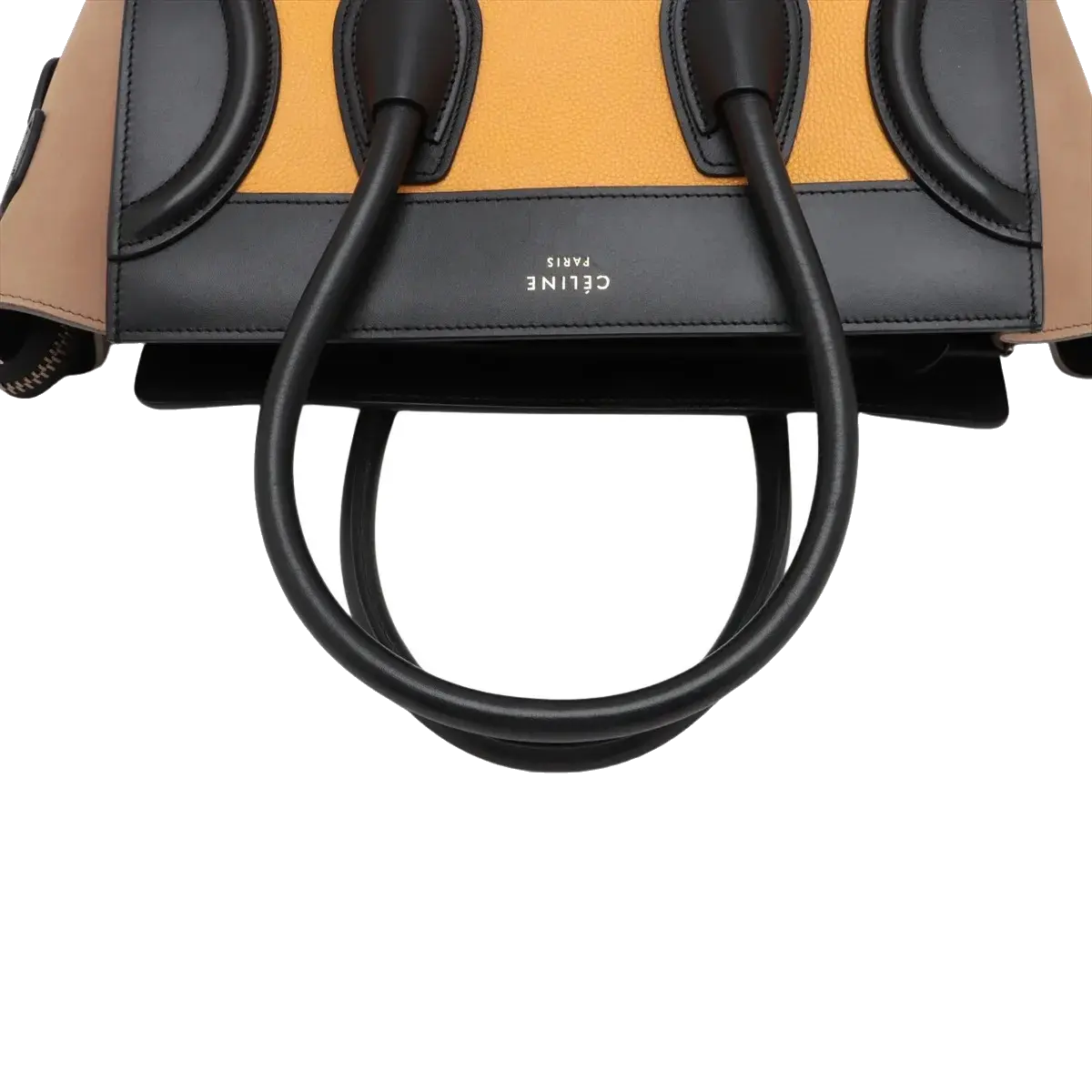 Pre-Loved Luggage Tote Leather Micro with Gold Hardware, Yellow