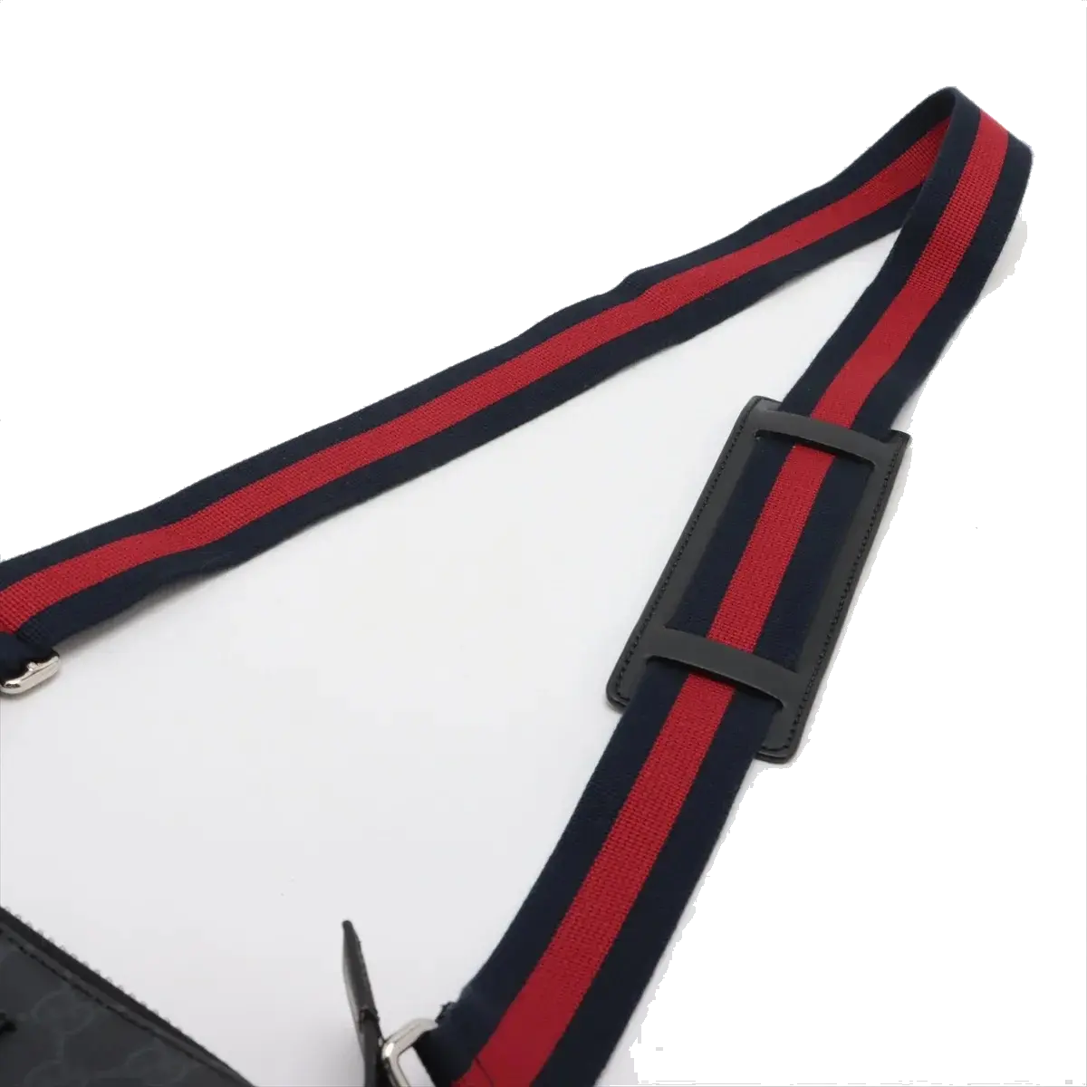 Pre-Loved GG Supreme Messenger Crossbody Bag Monogram Coated Canvas Small with Silver Hardware, Black