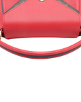 Pre-Loved Double V Handbag Monogram Leather with Gold Hardware, Red