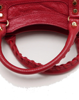 Pre-Loved Classic City Handbag Leather Mini with Gold Hardware, Pink