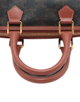 Pre-Loved Boston Triomphe Handbag Triomphe Coated Canvas Small with Gold Hardware, Brown