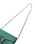 Pre-Loved Dionysus Wallet on Chain Crossbody Bag Leather Mini with Aged Gold and Silver Hardware, Green