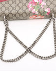 Pre-Loved Dionysus Blooms Shoulder Bag Monogram Coated Canvas Small with Aged Silver Hardware, Beige Ebony with Pink Floral