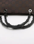 Pre-Loved Bamboo Tote Monogram Canvas with Silver Hardware, Brown