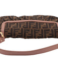 Pre-Loved Mia Shoulder Bag Zucca Coated Canvas with Gold Hardware, Brown