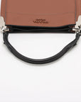 Pre-Loved Margit Handbag Leather Small with Silver Hardware, Brown
