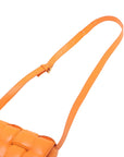 Pre-Loved Padded Cassette Crossbody Bag Intrecciato Leather with Gold Hardware, Orange