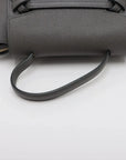 Pre-Loved Belt Bag Handbag Leather Micro with Gold Hardware, Grey