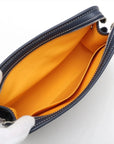 Pre-Loved Jouvence Toiletry Pouch Clutch Goyardine Chevron Coated Canvas MM with Silver Hardware, Navy Blue