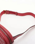 Pre-Loved GG Marmont Matelassé Belt Bag Quilted Leather with Aged Gold Hardware, Red