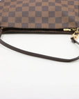Pre-Loved Pochette Accessoires Pochette Damier Coated Canvas with Gold Hardware, Ebene Brown