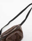 Pre-Loved FF Logo Belt Bag Belt Bag Coated Canvas with Silver Hardware, Brown