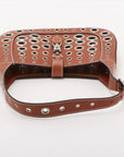 Pre-Loved Jackie Shoulder Bag Leather Small with Silver Hardware, Cognac Brown