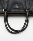 Pre-Loved Galleria Double Zip Tote Leather Medium with Gold Hardware, Black