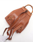 Pre-Loved Bamboo Backpack Leather Mini with Gold Hardware, Brown